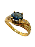 Blue Sapphire Diamond Ring