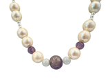 Amethyst Pearl Necklace With Jade
