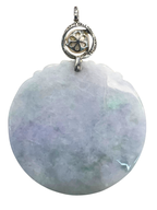 Natural Jadeite With White Gold Mabe Pearl Diamond Pendants