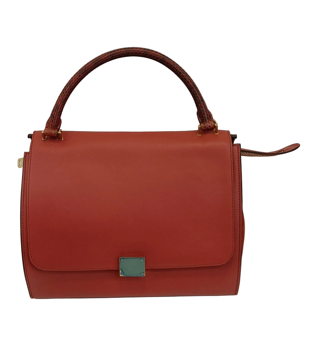 Celine Tote & Shoulder Bag 2Way-Red Leather
