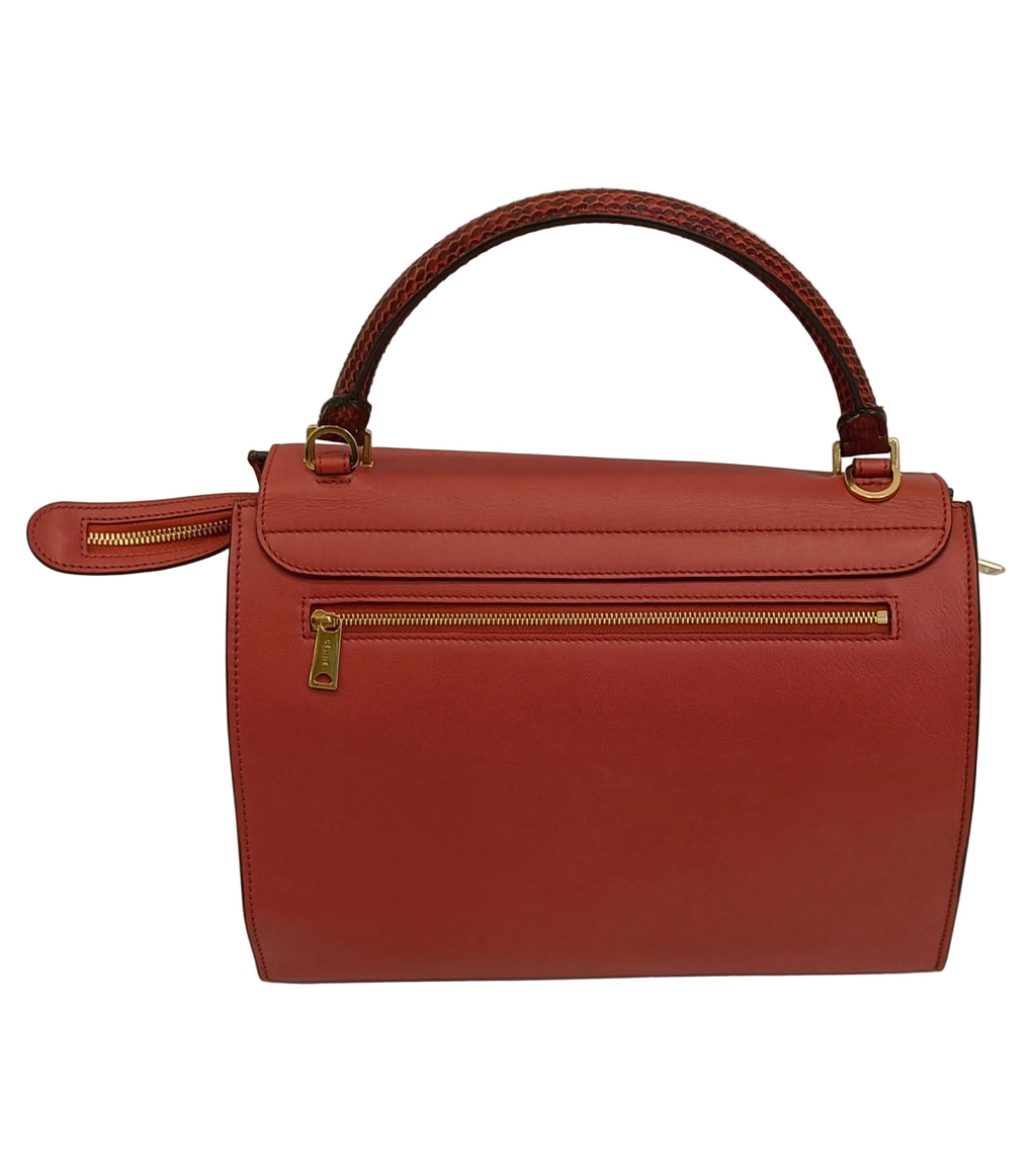 Celine Tote & Shoulder Bag 2Way-Red Leather