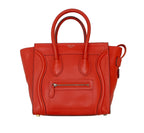 Celine Micro Luggage Tote Bag-Leather Orange