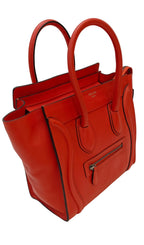Celine Micro Luggage Tote Bag-Leather Orange