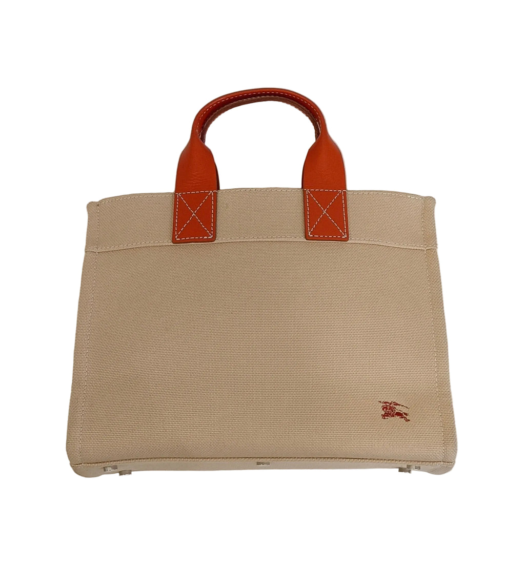 Burberry Blue Label Tote Bag-Canvas Orange Logo