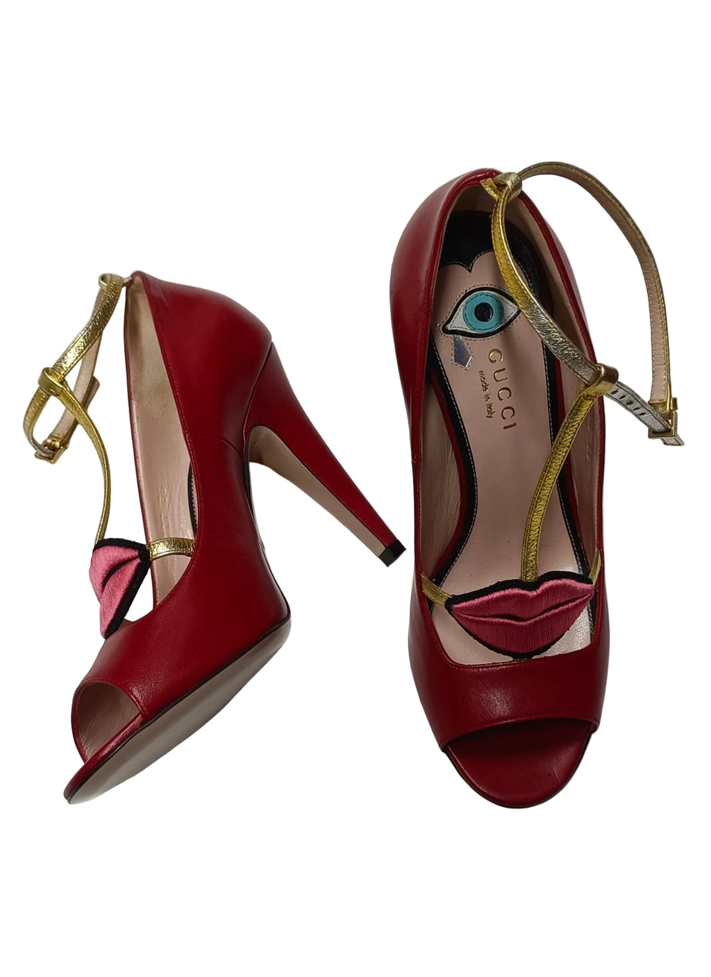 Gucci Made In Italy Heels-Red Leather Size 36