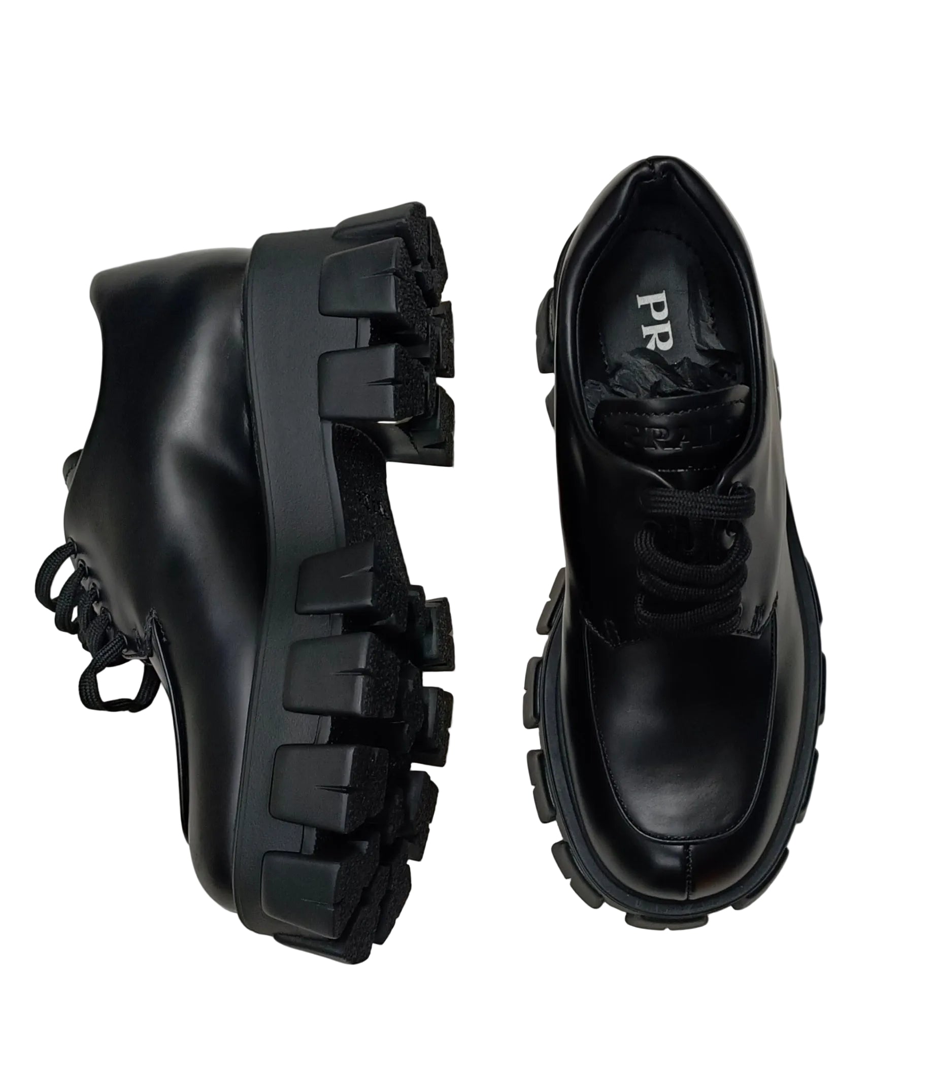 Prada Monolith Boots- Leather Black Size 36 Secondary image
