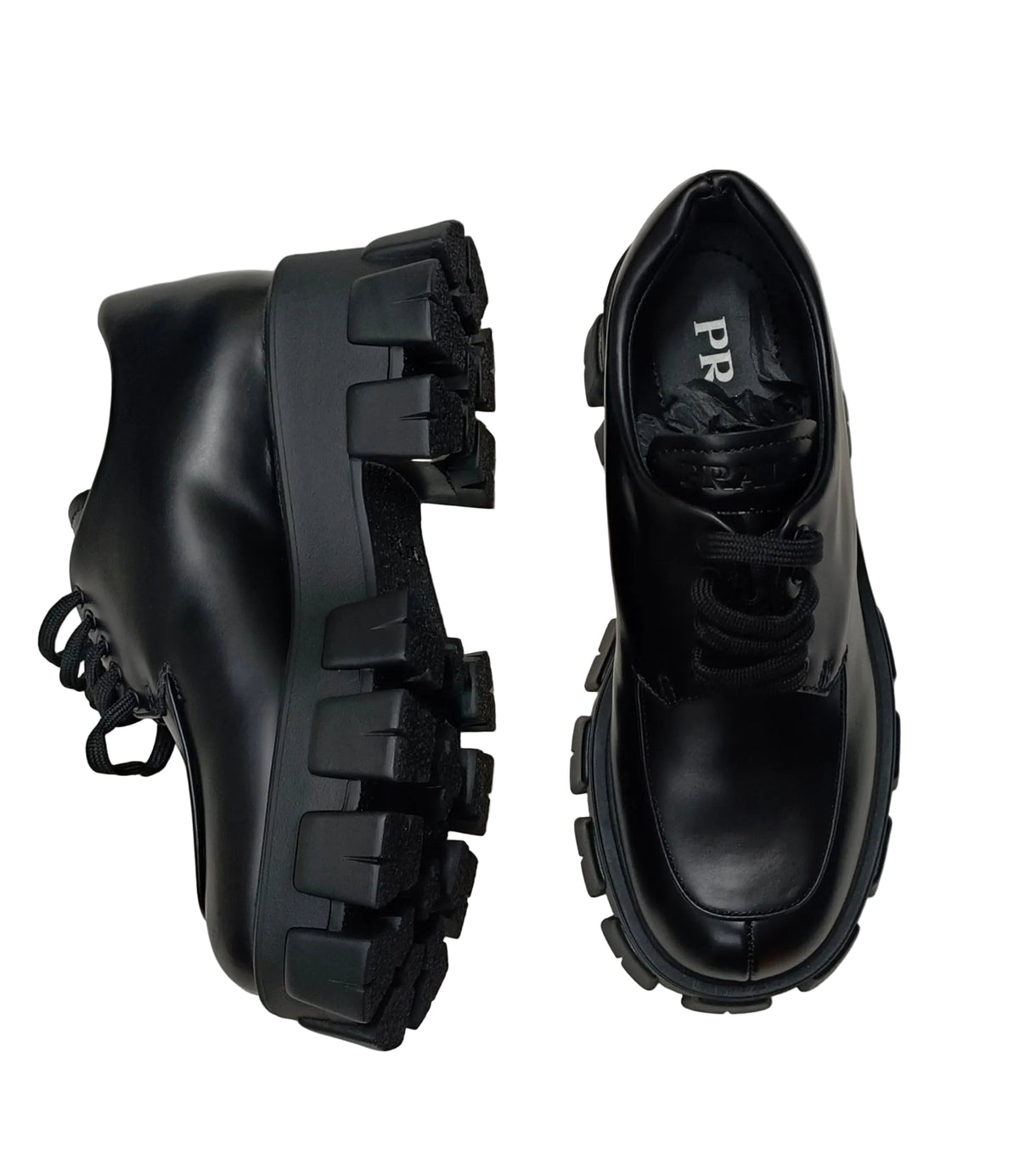 Prada Monolith Boots- Leather Black Size 36
