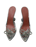 Amina Muaddi Made In Italy Rosie Transparent Mules Heels-Size 37