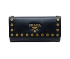Prada Wallet-Black/Leather/Box/New