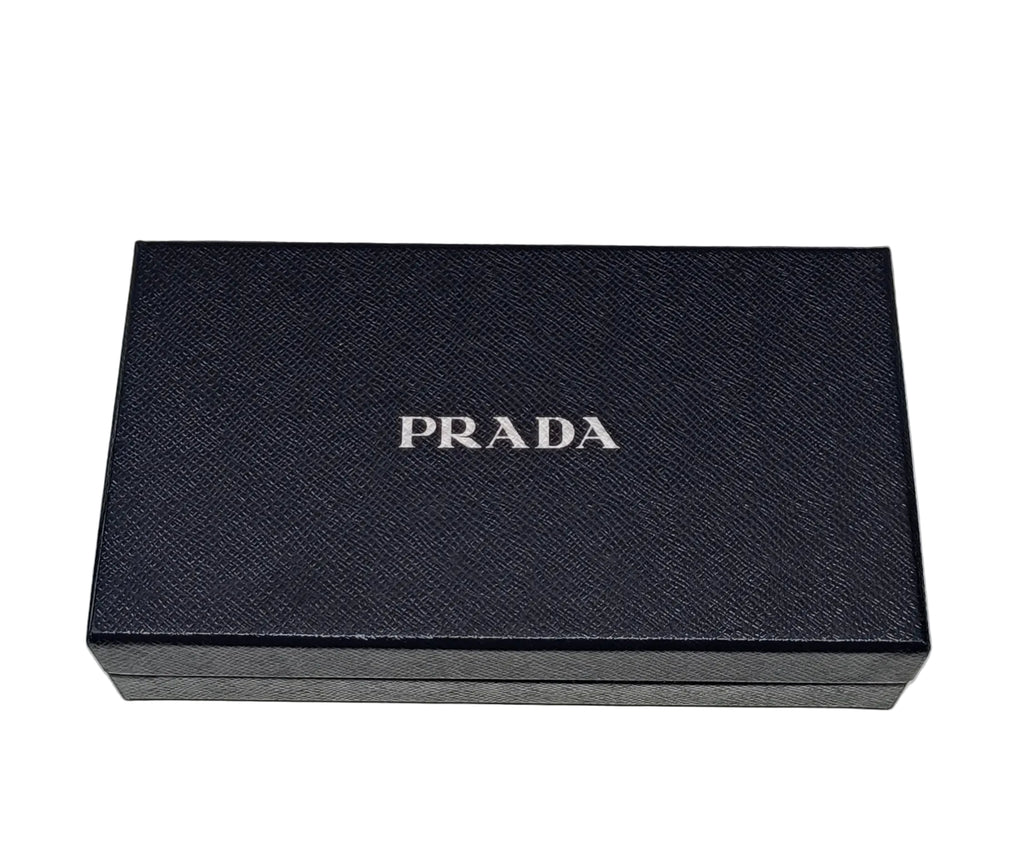 Prada Wallet-Black/Leather/Box/New