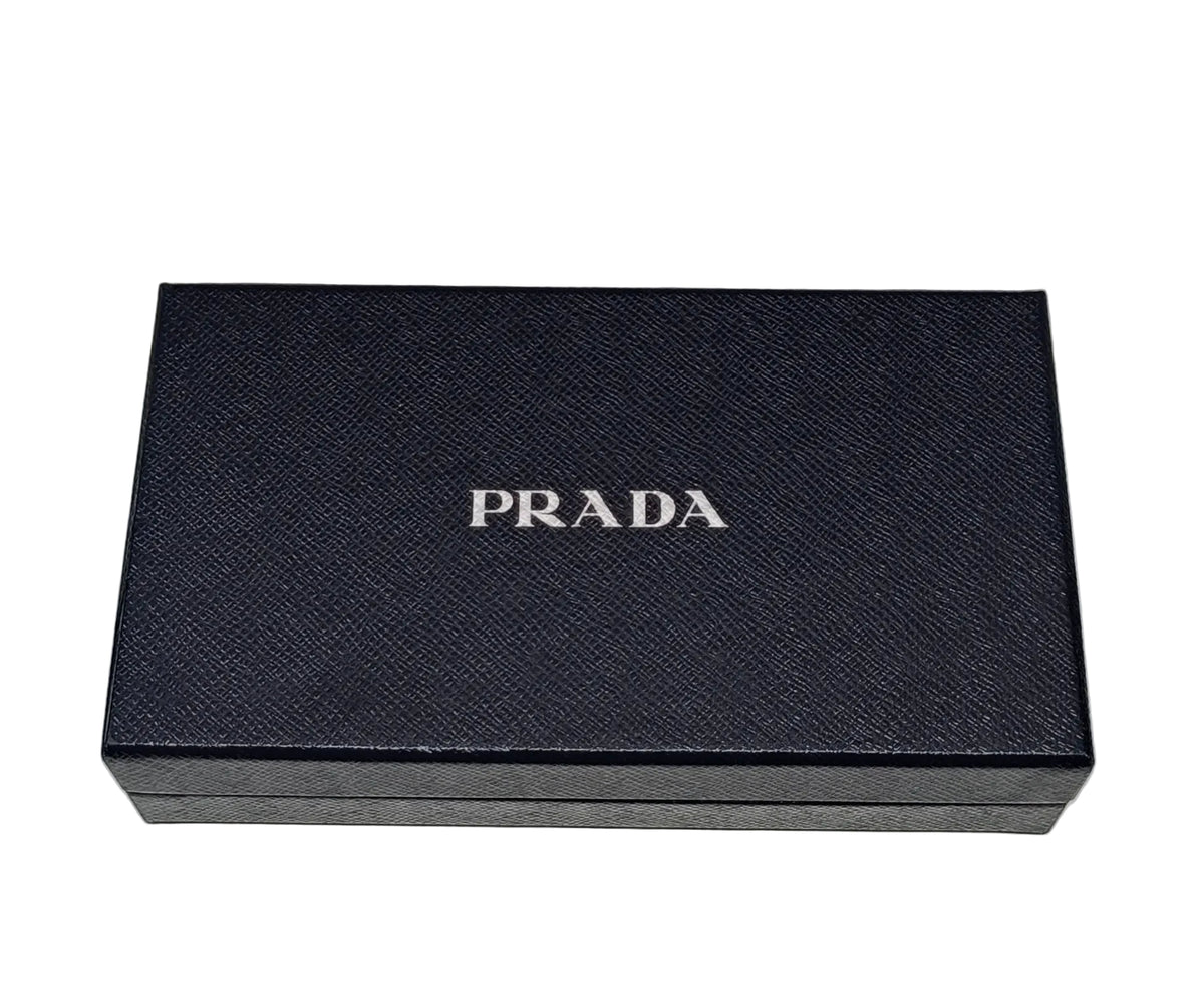 Prada Wallet-Black/Leather/Box/New