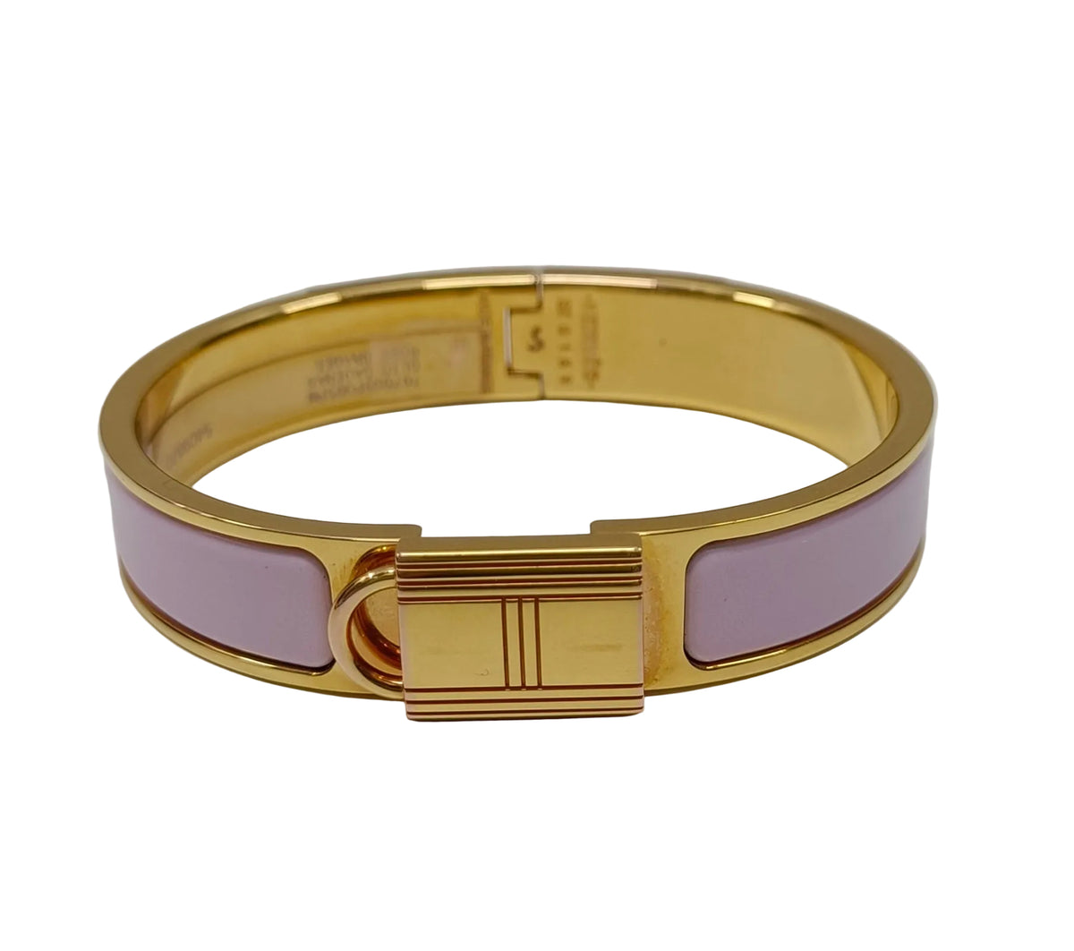 Hermes Enamel Narrow Clic Cadenas Bangle Made In France-Enamel/Pink/Gold Tone/Box Main image