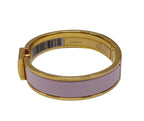 Hermes Enamel Narrow Clic Cadenas Bangle Made In France-Enamel/Pink/Gold Tone/Box