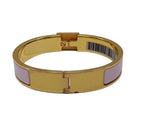 Hermes Enamel Narrow Clic Cadenas Bangle Made In France-Enamel/Pink/Gold Tone/Box