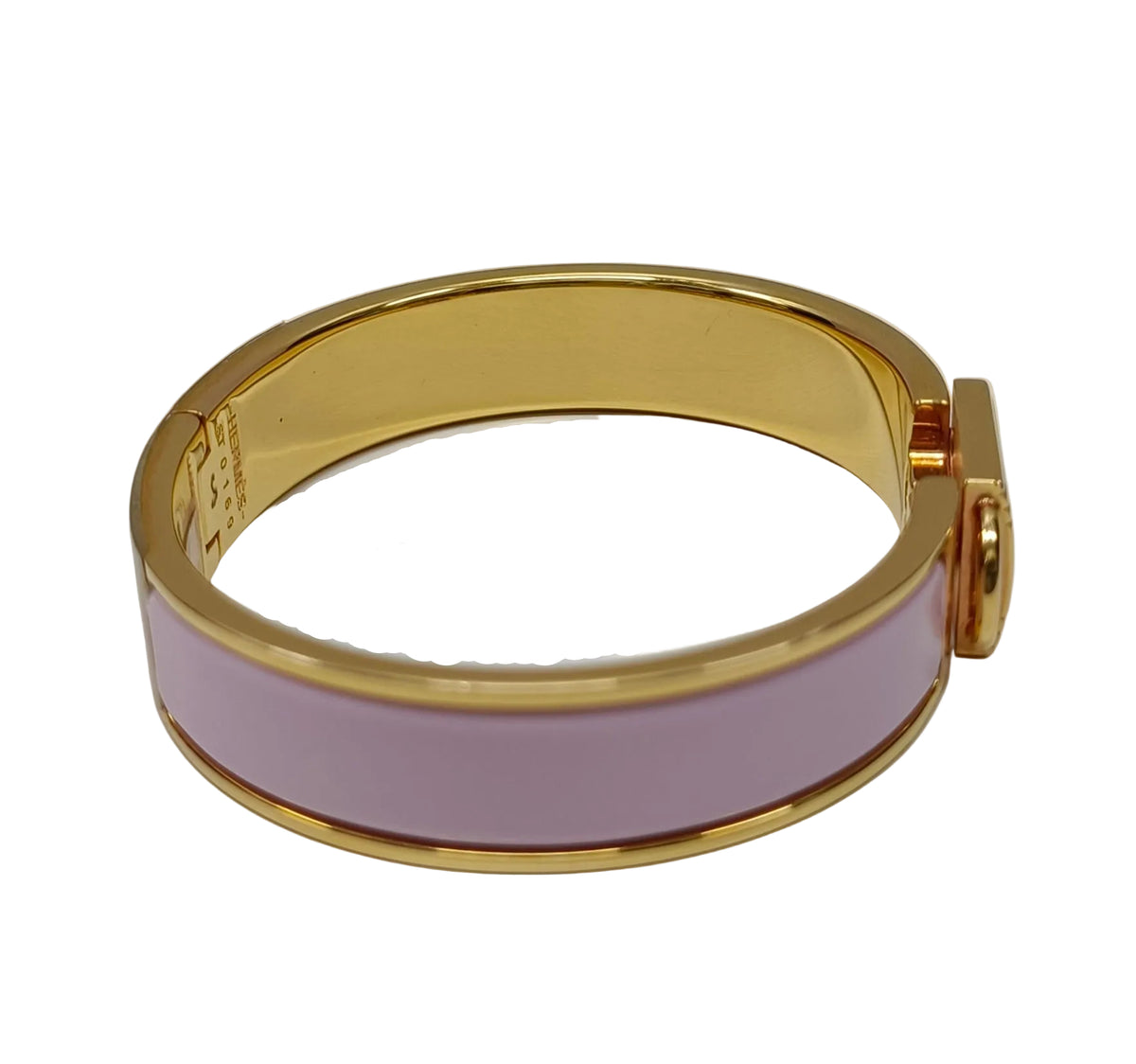 Hermes Enamel Narrow Clic Cadenas Bangle Made In France-Enamel/Pink/Gold Tone/Box