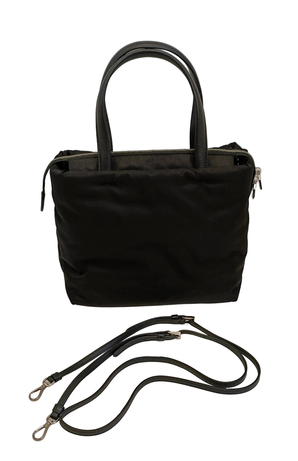 Prada Lightning Bolt Tote & Sling Bag-Nylon/Black-Box/2 Way