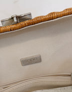 Rodo Rattan Brief Case Sling Bag-Rattan/Leather/Box-2 way
