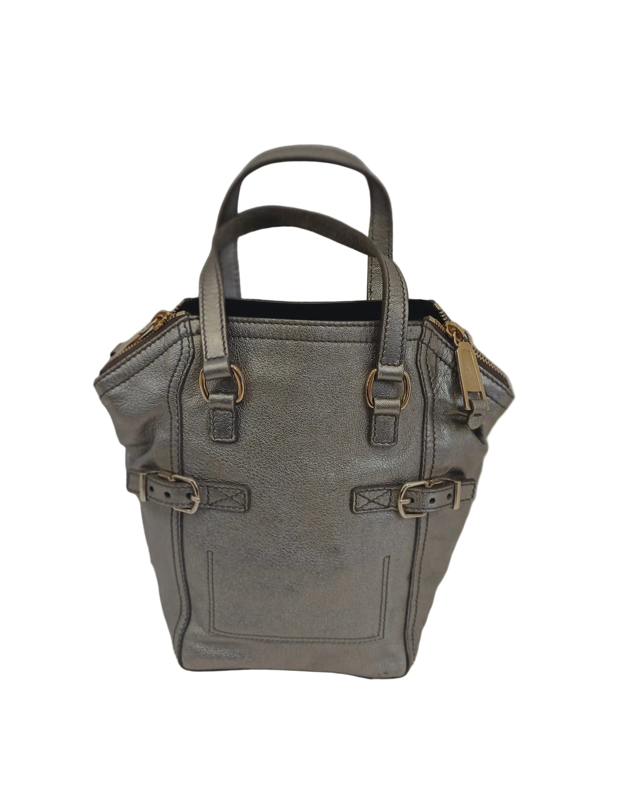 Yves Saint Laurent Downtown Tote Bag-Leather/Silver