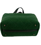 Chanel Medium Quilted Felt Pop Tote Bag 2 Way-Wool/Calf Skin Top Handle & Chain/Green/Year 2011