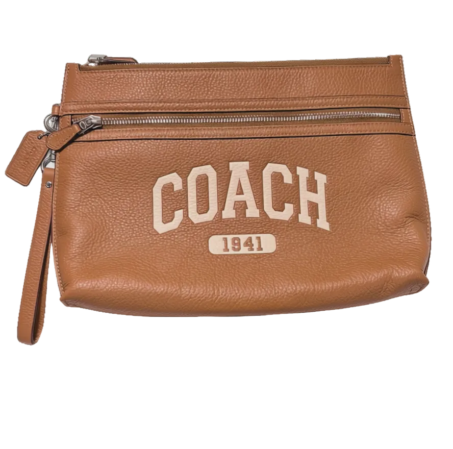 Coach M2377 CR355 SV QD Bag Clutch Bag Mens Varsity Carry All Pouch With Strap