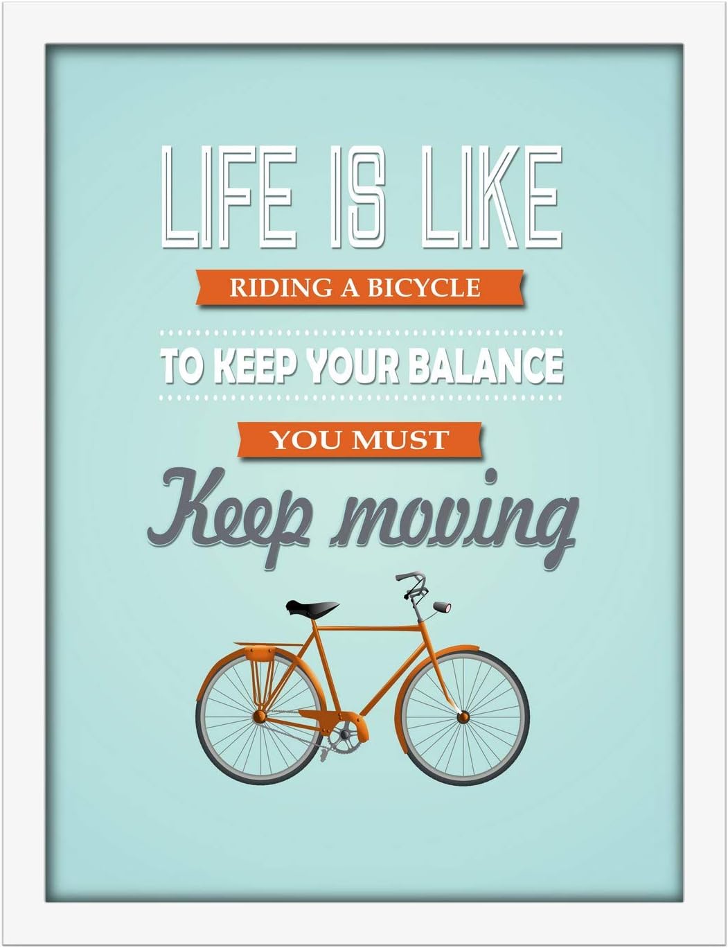 Poster Hub Riding A Bike Blue Motivational Art Decor Main image