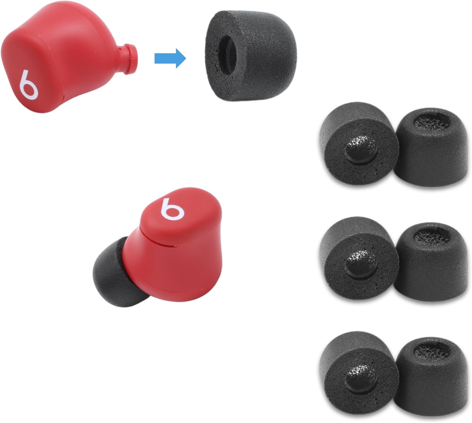 Comply 382010011 TWR200B Memory Foam Earbud Tips With TechDefender 3 Pairs Small Black Main image