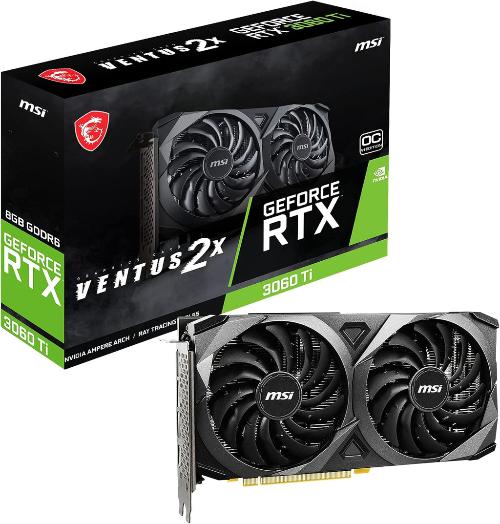 MSI Gaming GeForce RTX 3060 Ti LHR 8GB GDRR6 256 Bit HDMI DP Nvlink Torx Fan 3 Ampere Architecture OC Graphics Card