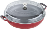 STAUB Braiser With Glass Lid Cherry 3.5 Qt