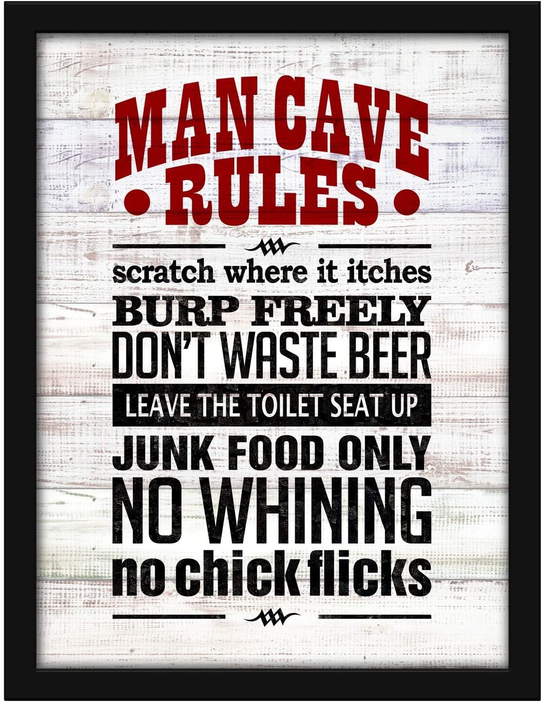 Poster Hub Man Cave Rules Art Decor Main image