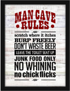 Poster Hub Man Cave Rules Art Decor