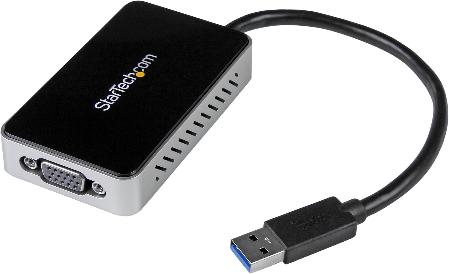 StarTech.com USB 3.0 To VGA Adapter With 1 Port USB Hub 1920x1200 External Video And Graphics Card Dual Monitor Display Adapter Supports Windows USB32VGAEH Main image
