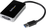 StarTech.com USB 3.0 To VGA Adapter With 1 Port USB Hub 1920x1200 External Video And Graphics Card Dual Monitor Display Adapter Supports Windows USB32VGAEH