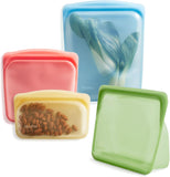 Stasher Premium Silicone Reusable Food Storage Bags 4Pack Rainbow