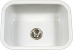 Houzer Porcelain Enamel Stainless Steel Porcela Series Undermount Single Bowl Kitchen Sink