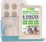 Nutrichef 6Pcs Kitchen Oven Baking Pans NonStick Sheets Set