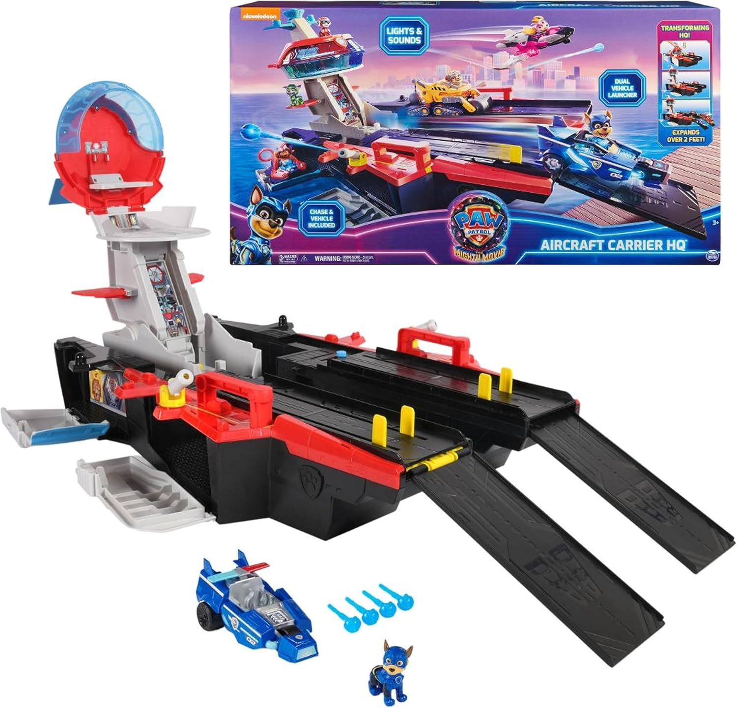 Paw Patrol The Mighty Movie Aircraft Carrier HQ Playset Main image