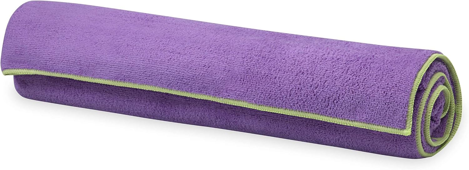 Gaiam Yoga Towel MatSized ActiveDry NonSlip MoistureWicking SweatAbsorbent Microfiber Hot Yoga Towel Purple Main image