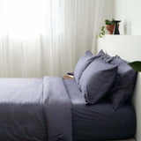 Weavve Home Lyocell Fitted Sheet Set Super Single Size Midnight Blue