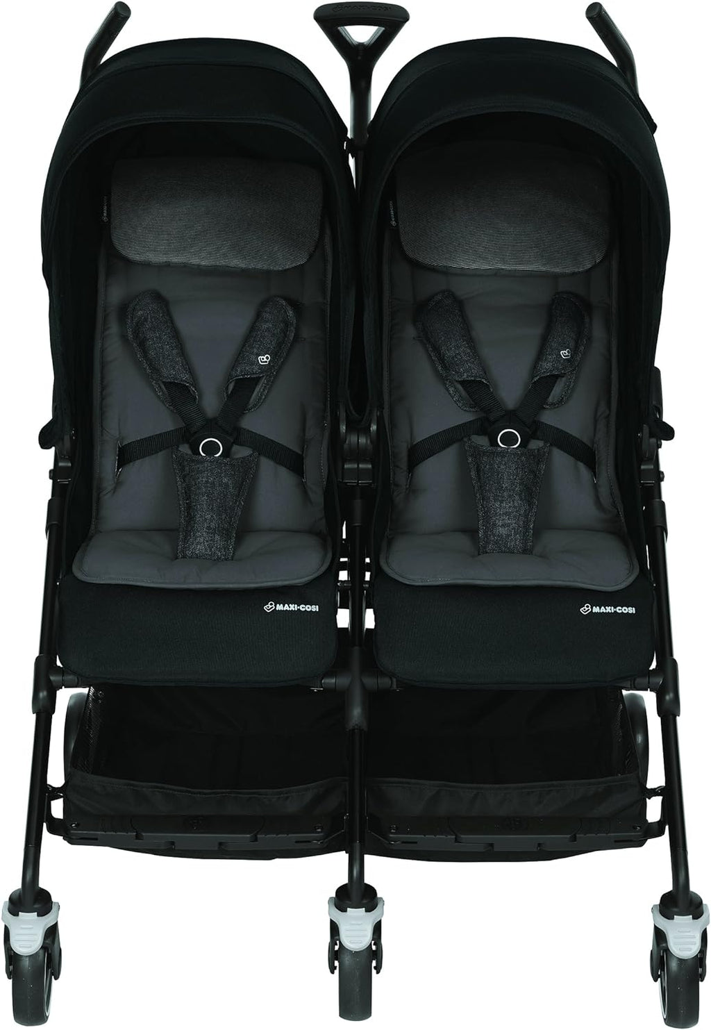 MaxiCosi Dana For Two Double Pushchair Compact Siblings From Birth To 3.5 Years Compatible With All MaxiCosi Baby Seats Nomad Black