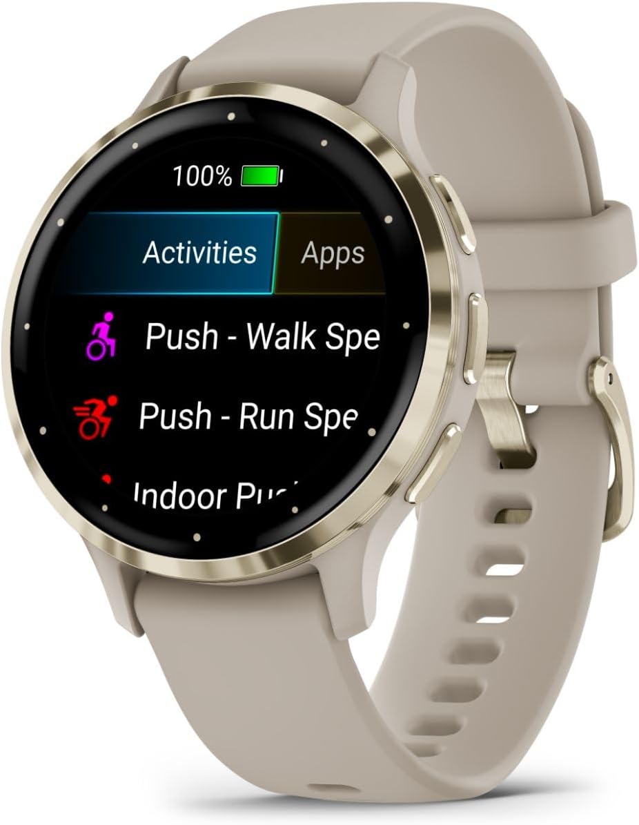 Garmin Venu 3S Health And Fitness GPS Smartwatch French Gray Soft Gold Secondary image