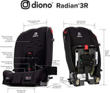 Diono Radian 3R, 3-in-1 Convertible Car Seat, Rear Facing & Forward Facing, 10 Years 1 Car Seat, Slim Fit 3 Across, Black Jet