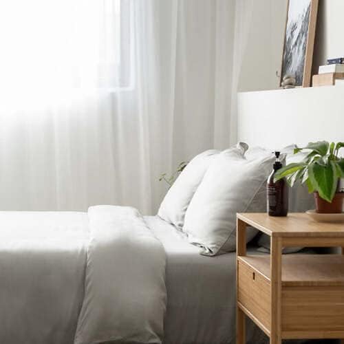 Weavve Home Lyocell Fitted Sheet Set Super Single Size Mist Grey Main image