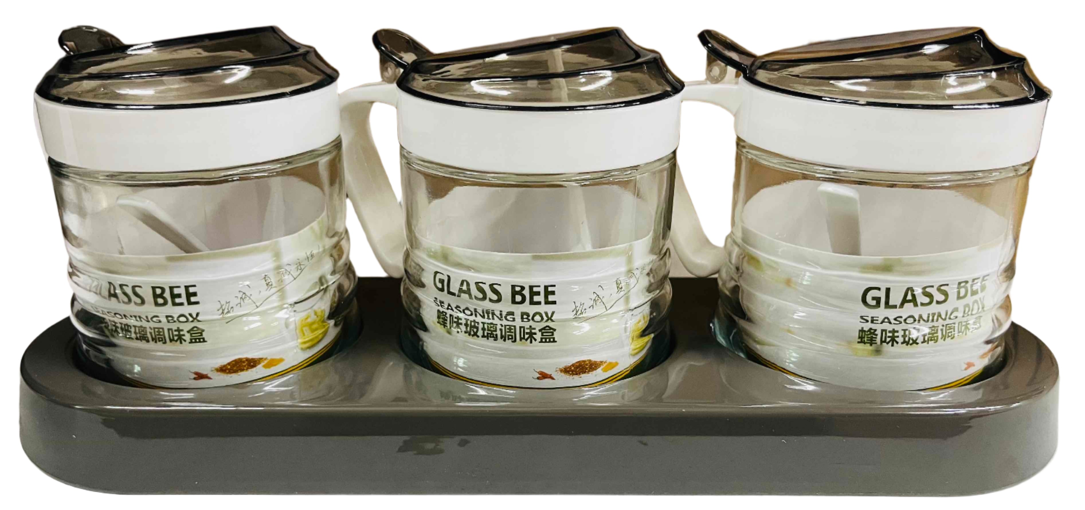 Glass Bee Seasoning Box 3pc Set Main image