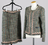 Mochino Green Tweed Skirt Suit (Made In Italy)