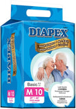 Diapex Basic Adult Diaper M 10 Count