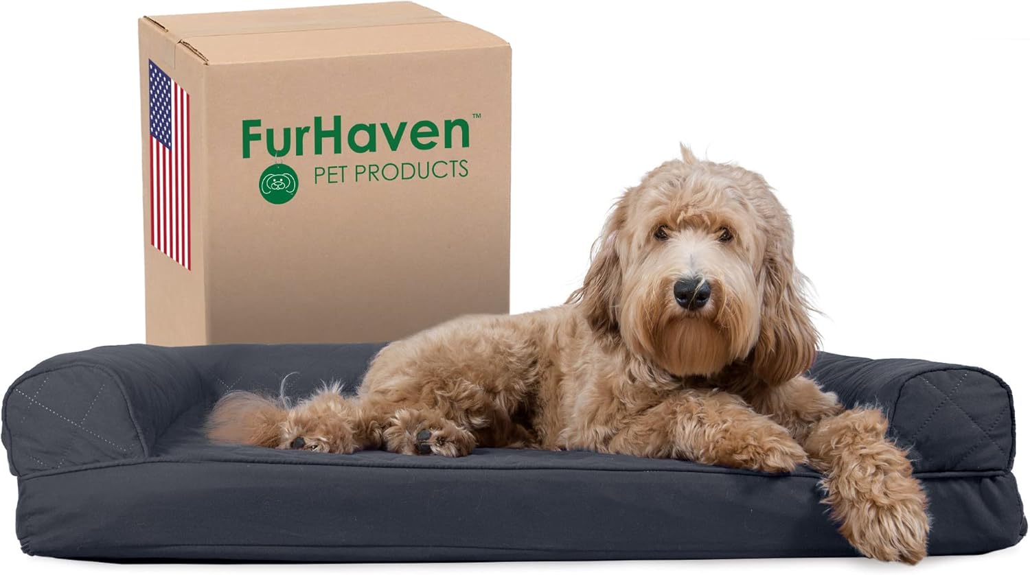 Furhaven Cooling Gel Dog Bed For LargeMedium Dogs Iron Gray Large Main image