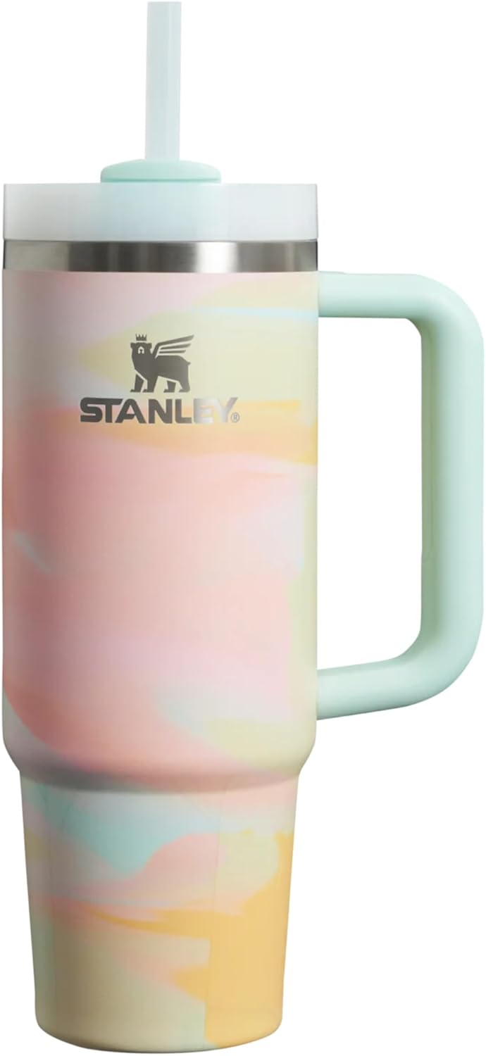 STANLEY Quencher H2.0 FlowState Stainless Steel Vacuum Insulated Tumbler With Lid And Straw Warm Serene Brushstroke 40oz Main image
