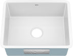 KRAUS KE1US21GWH 21inch Porcelain Enameled Steel Undermount Single Bowl Kitchen Sink White