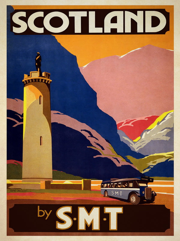 Poster Hub Scotland Vintage Travel Art Decor Main image