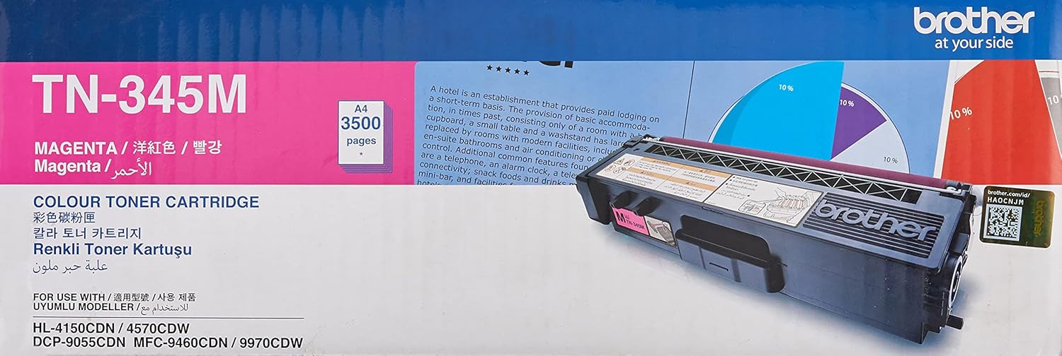 Brother TN345M Toner Cartridge Compatible With HL MFC Series 3500 Pages Magenta Main image